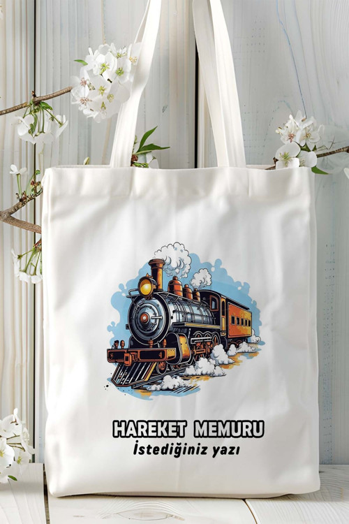 Art hedi̇ye hareket memuru Baskılı bez omuz çantası kişiye özel model 9