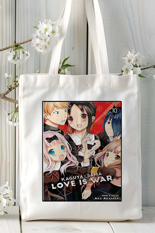 Art hedi̇ye Kaguya-sama: Love is War Baskılı bez omuz çantası kişiye özel model 2