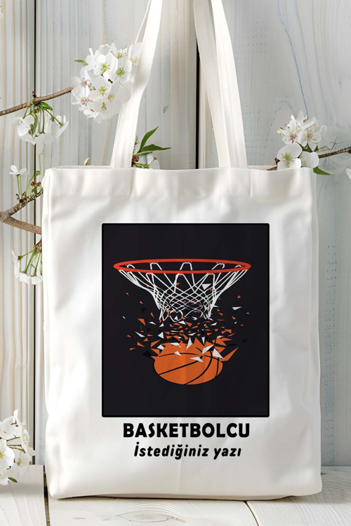 Art hedi̇ye basketbolcu basketbol basket Baskılı bez omuz çantası kişiye özel model 37