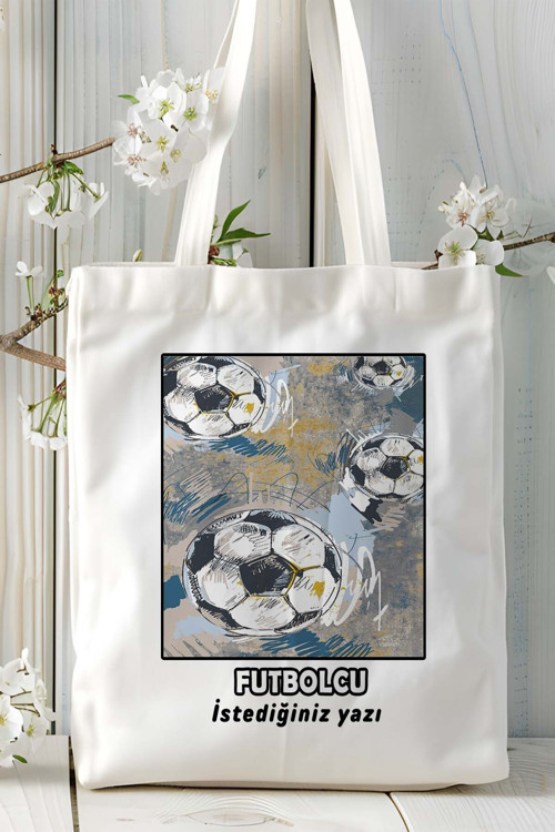 Art hedi̇ye futbolcu Baskılı bez omuz çantası kişiye özel model 16