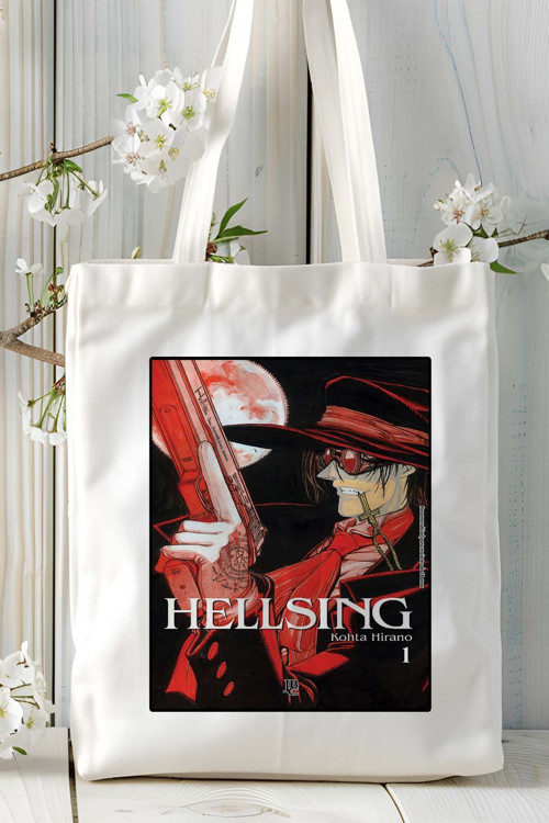 Art hedi̇ye Hellsing Baskılı bez omuz çantası kişiye özel model 5