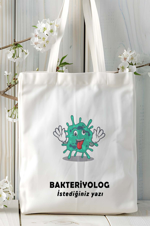 Art hedi̇ye bakteriyolog Baskılı bez omuz çantası kişiye özel model 10