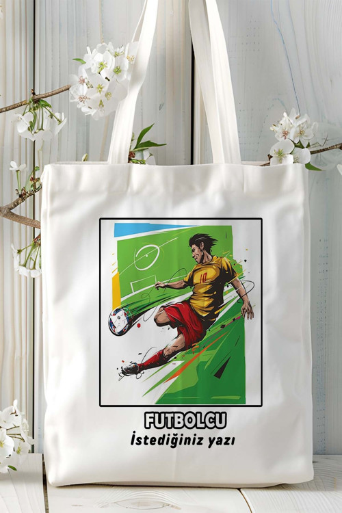 Art hedi̇ye futbolcu Baskılı bez omuz çantası kişiye özel model 19