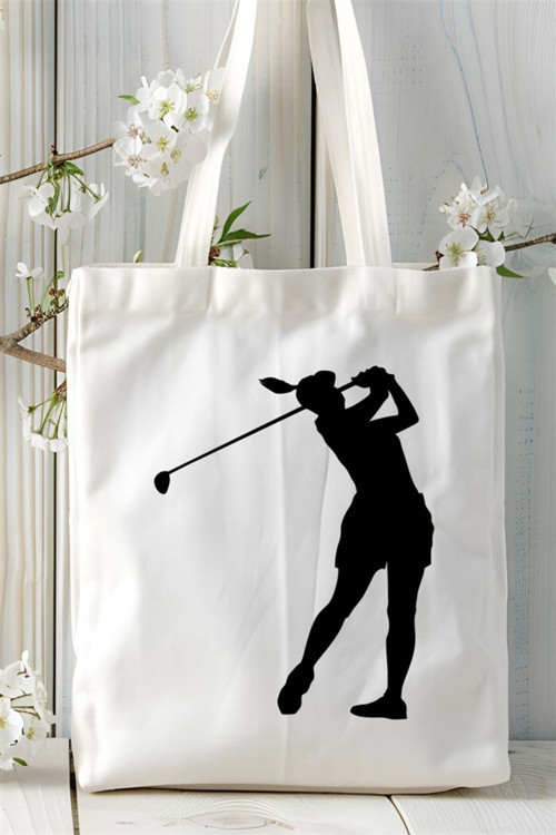 Art hedi̇ye golf Baskılı Bez çanta Kişiye Özel Model 2