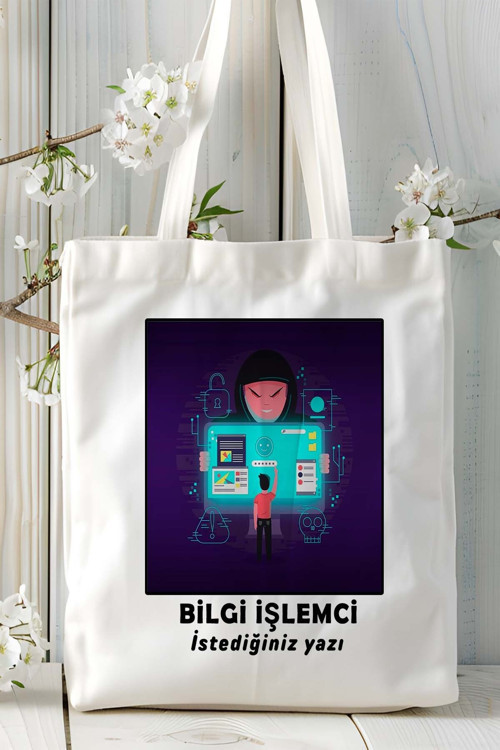 Art hedi̇ye bilgi işlemci Baskılı bez omuz çantası kişiye özel model 7