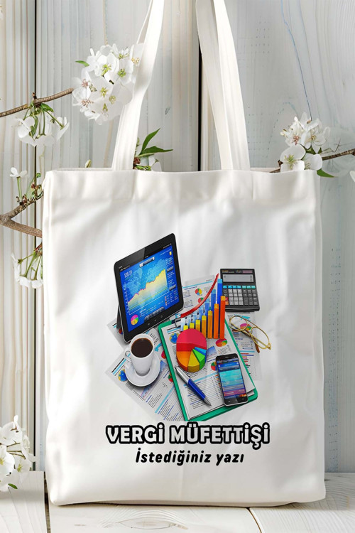 Art hedi̇ye vergi müfettişi Baskılı bez omuz çantası kişiye özel model 7