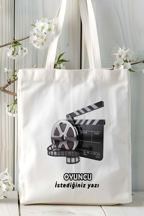 Art hedi̇ye oyuncu Baskılı bez omuz çantası kişiye özel model 5