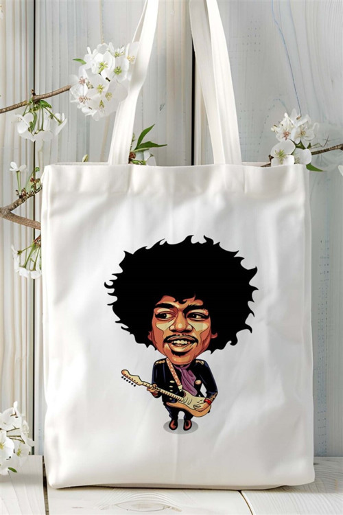 Art hedi̇ye Jimi Hendrix Baskılı Bez çanta Kişiye Özel Model 2