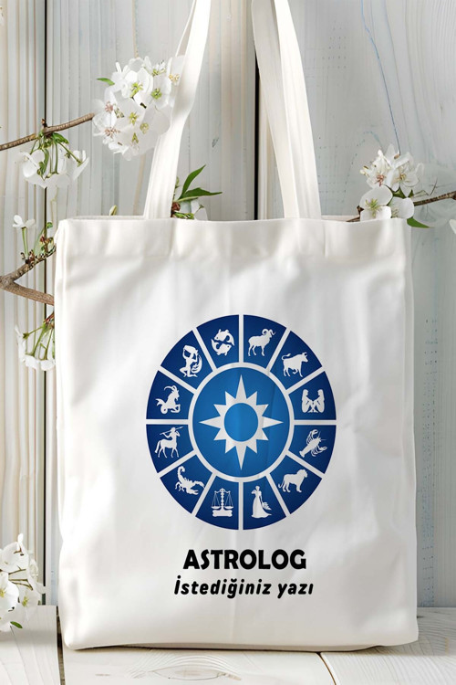 Art hedi̇ye astrolog Baskılı bez omuz çantası kişiye özel model 21