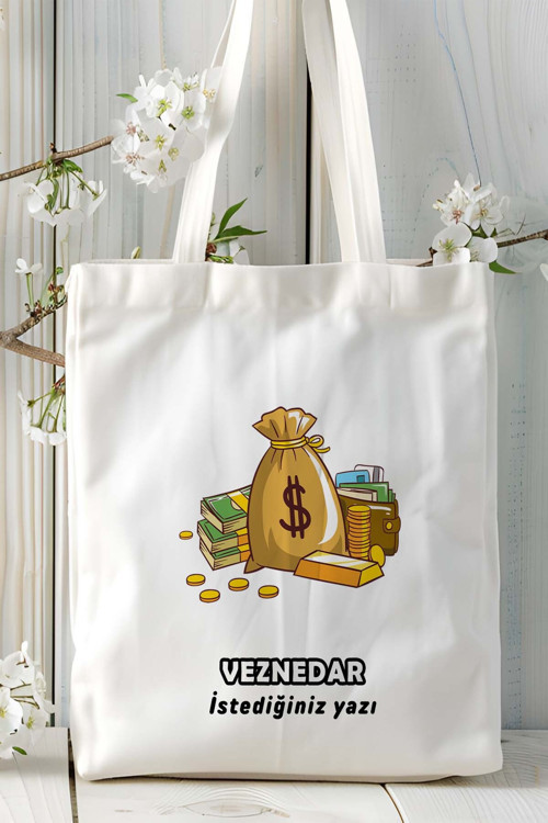 Art hedi̇ye veznedar Baskılı bez omuz çantası kişiye özel model 9