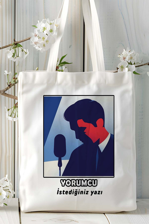 Art hedi̇ye yorumcu Baskılı bez omuz çantası kişiye özel model 1