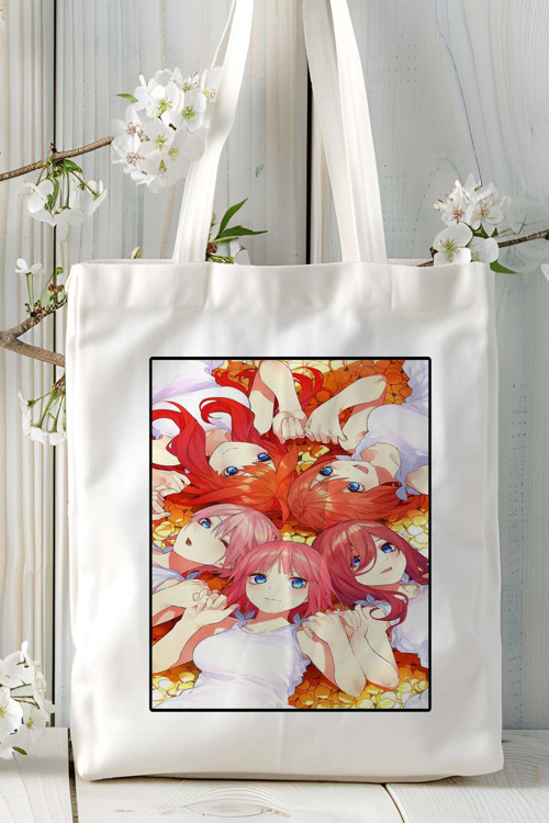 Art hedi̇ye 5-toubun no Hanayome Baskılı bez omuz çantası kişiye özel model 1