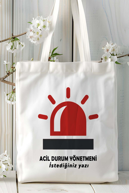 Art hedi̇ye acil durum yönetmeni yöneticisi Baskılı bez omuz çantası kişiye özel model 1