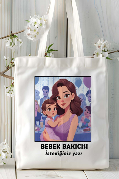 Art hedi̇ye bebek bakıcısı Baskılı bez omuz çantası kişiye özel model 18