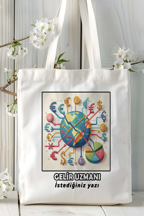 Art hedi̇ye gelir uzmanı Baskılı bez omuz çantası kişiye özel model 12