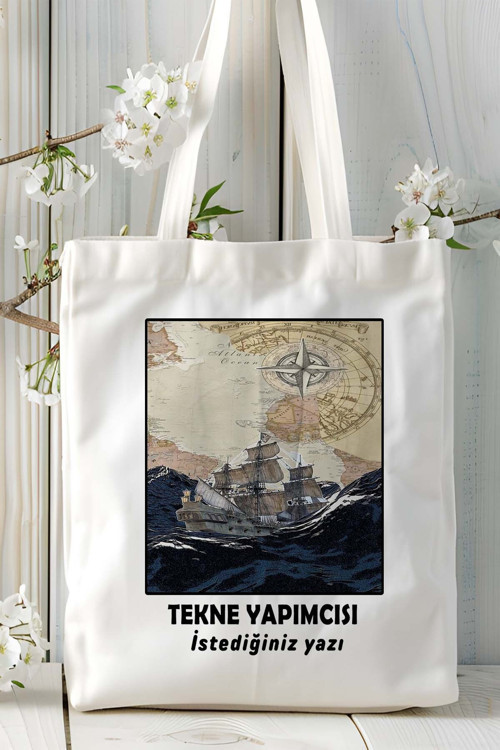 Art hedi̇ye tekne yapımcısı Baskılı bez omuz çantası kişiye özel model 7