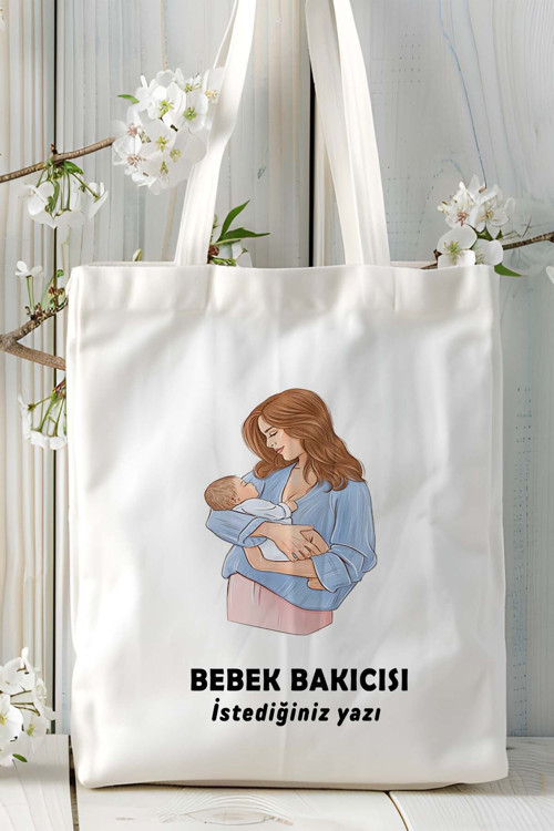 Art hedi̇ye bebek bakıcısı Baskılı bez omuz çantası kişiye özel model 23