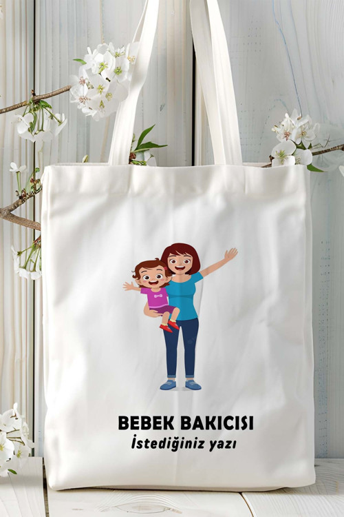 Art hedi̇ye bebek bakıcısı Baskılı bez omuz çantası kişiye özel model 33