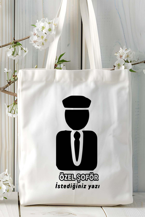 Art hedi̇ye özel şoforü Baskılı bez omuz çantası kişiye özel model 4