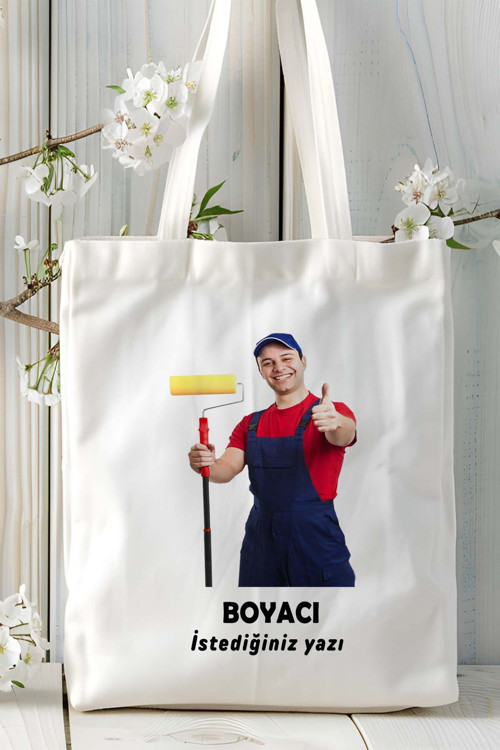 Art hedi̇ye badanacı boyacı Baskılı bez omuz çantası kişiye özel model 17
