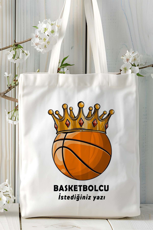Art hedi̇ye basketbolcu basketbol basket Baskılı bez omuz çantası kişiye özel model 1