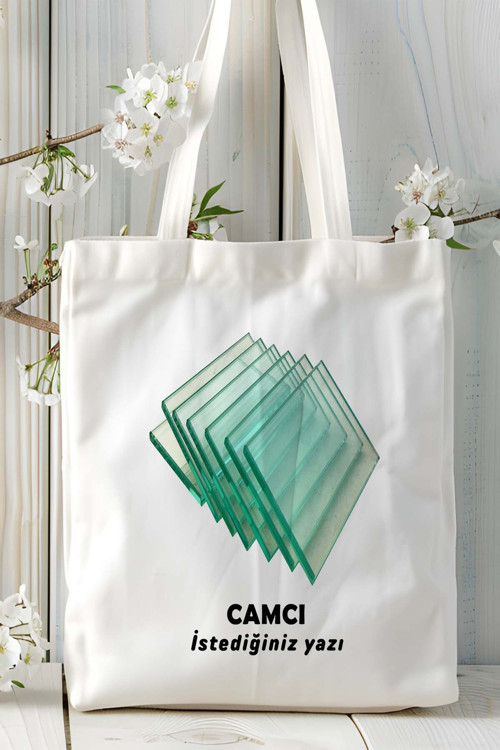 Art hedi̇ye camcı Baskılı bez omuz çantası kişiye özel model 7