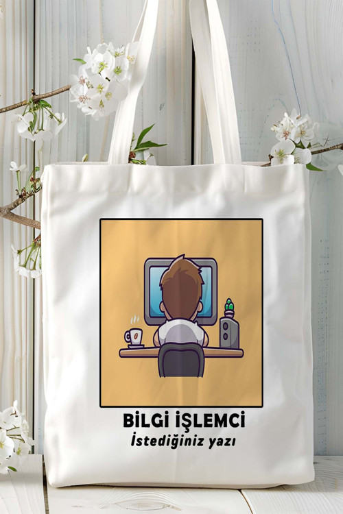 Art hedi̇ye bilgi işlemci Baskılı bez omuz çantası kişiye özel model 8