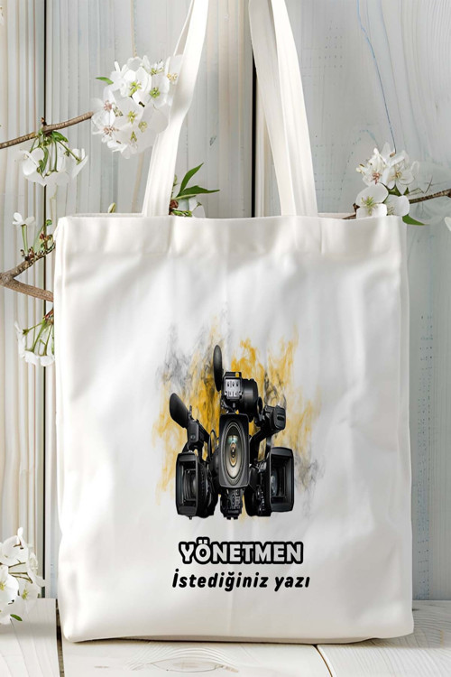 Art hedi̇ye yönetmen Baskılı bez omuz çantası kişiye özel model 8