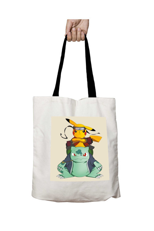 Art hedi̇ye Siyah Kulplu Ninja Pokemon Yıkanabilir Okul Omuz Çanta