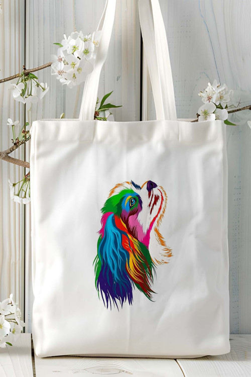 Art hedi̇ye Cavalier King Charles Köpek Baskılı Bez Çanta Omuz Çantası Kişiye Özel model 3
