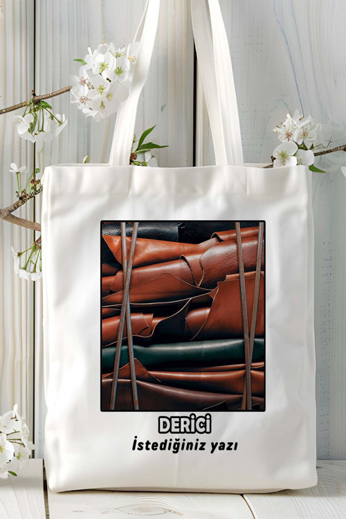 Art hedi̇ye derici Baskılı bez omuz çantası kişiye özel model 1
