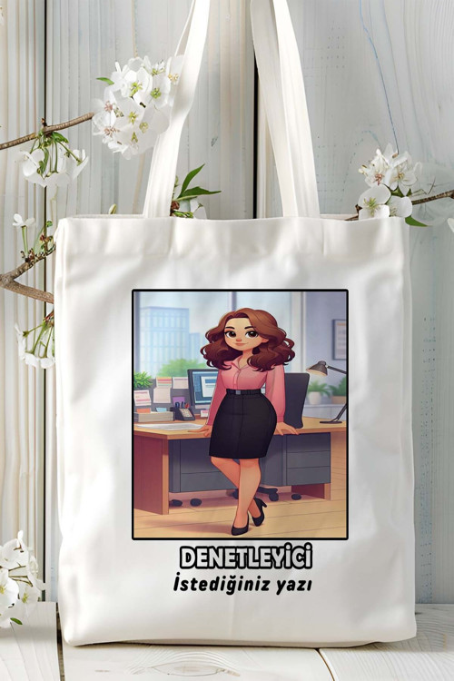 Art hedi̇ye denetleyici Baskılı bez omuz çantası kişiye özel model 9