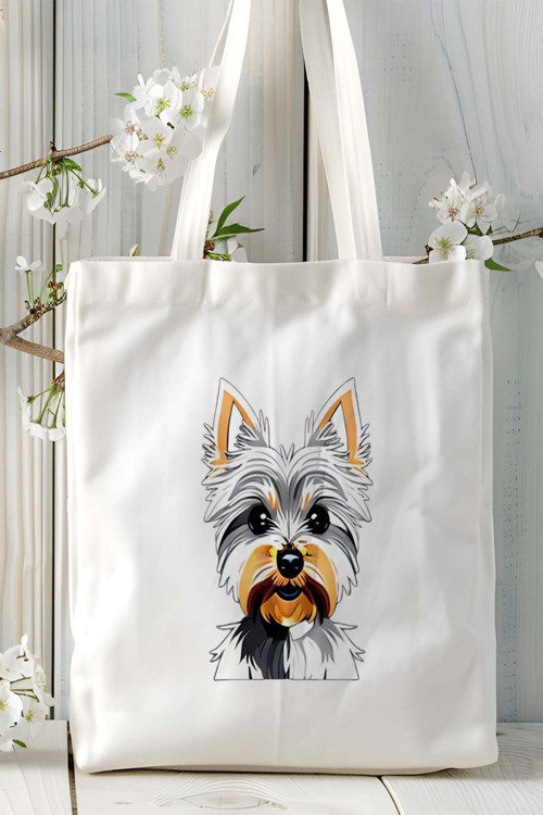 Art hedi̇ye yorkshire terrier Köpek Baskılı Omuz Çanta Kişiye Özel model 6