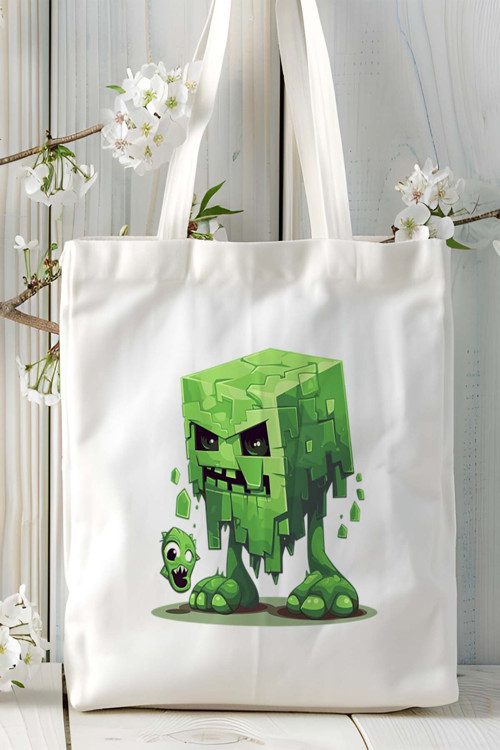Art hedi̇ye Minecraft Oyun Baskılı Bez Çanta Omuz Çantası model 9