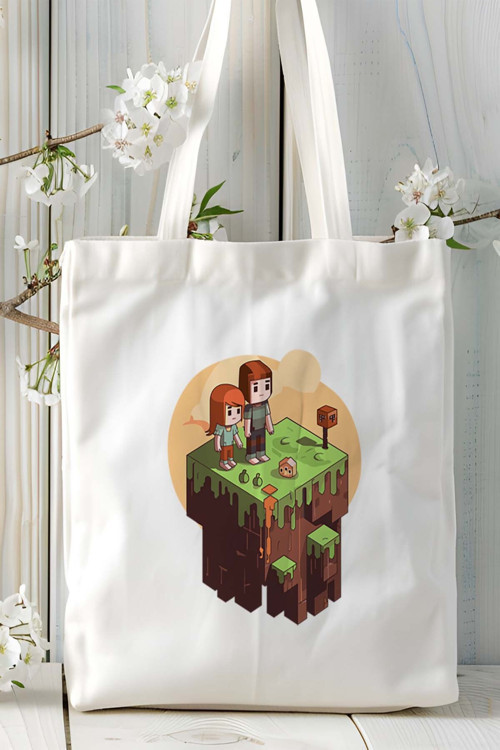 Art hedi̇ye Minecraft Oyun Baskılı Bez Çanta Omuz Çantası model 7