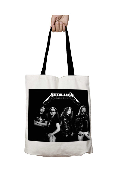 Art hedi̇ye Siyah Kulplu Metallica Grup Yıkanabilir Okul Omuz Çanta