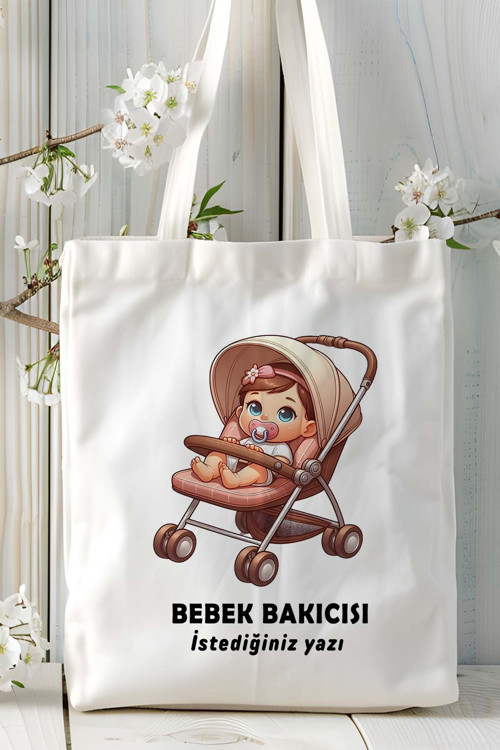 Art hedi̇ye bebek bakıcısı Baskılı bez omuz çantası kişiye özel model 20
