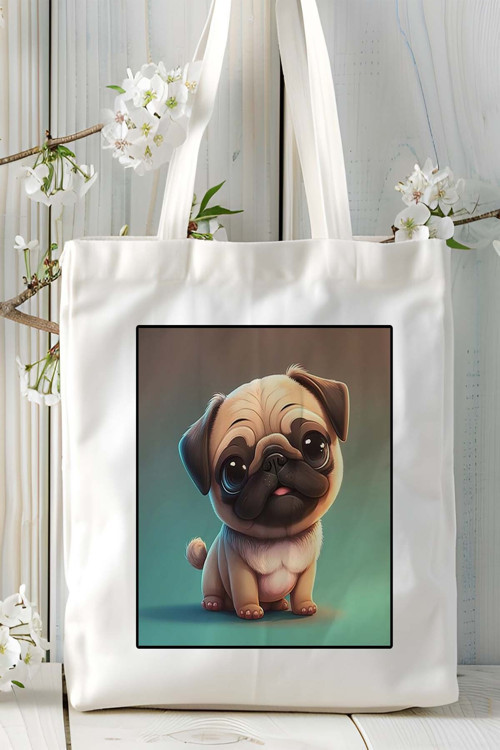Art hedi̇ye pug doberman Köpek Baskılı Omuz Çanta Kişiye Özel model 10
