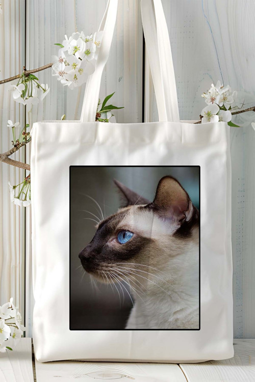 Art hedi̇ye Siyam kedi Baskılı Omuz Çanta Kişiye Özel model 6