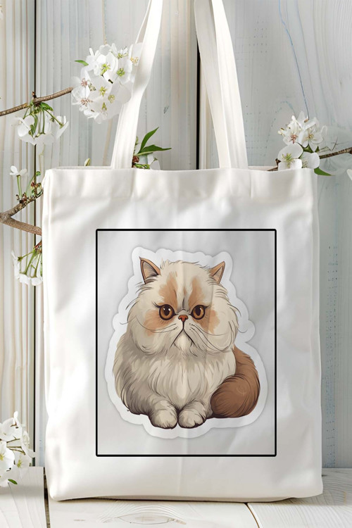 Art hedi̇ye iran kedisi kedi Baskılı Omuz Çanta Kişiye Özel model 2