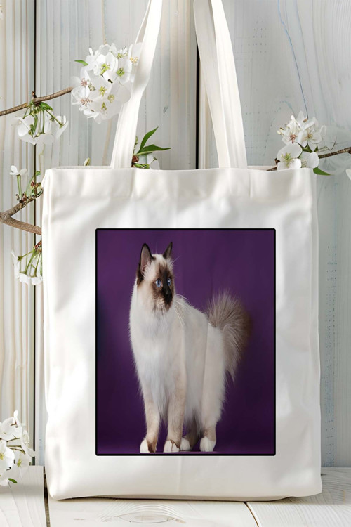 Art hedi̇ye birman kedisi kedi Baskılı Omuz Çanta Kişiye Özel model 8
