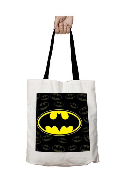 Art hedi̇ye Siyah Kulplu Klasik Batman Logo Yıkanabilir Okul Omuz Çanta