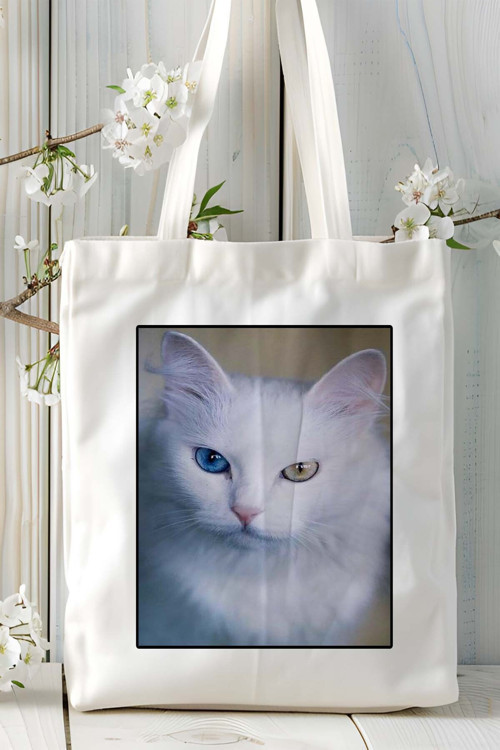 Art hedi̇ye van kedisi kedi Baskılı Omuz Çanta Kişiye Özel model 3