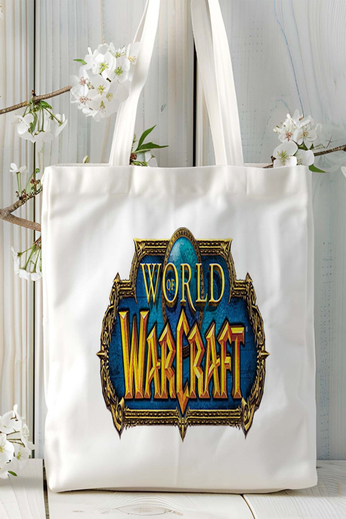 Art hedi̇ye World of Warcraft Oyun Baskılı Bez Çanta Omuz Çantası model 1