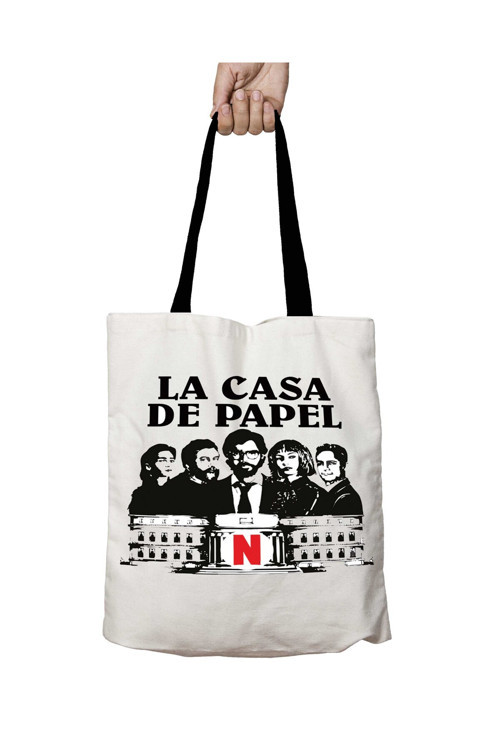 Art hedi̇ye Siyah Kulplu La Casa De Papel Netfilx Yıkanabilir Okul Omuz Çanta