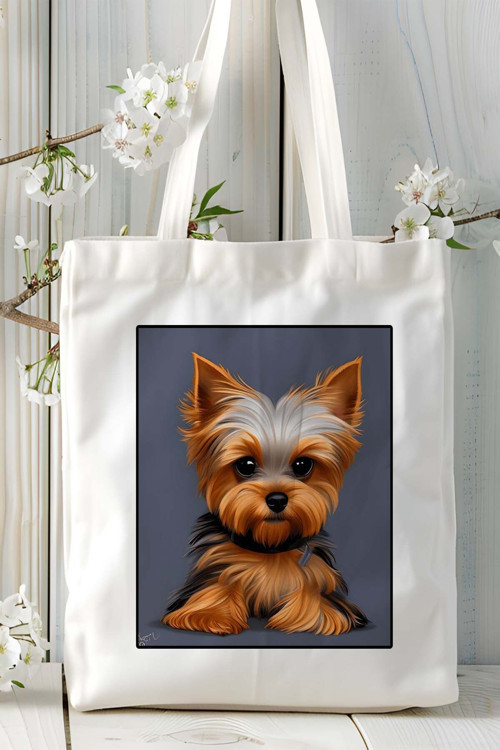 Art hedi̇ye yorkshire terrier Köpek Baskılı Omuz Çanta Kişiye Özel model 5