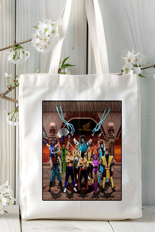 Art hedi̇ye mortal kombat Oyun Baskılı Bez Çanta Omuz Çantası Kişiye Özel model 6