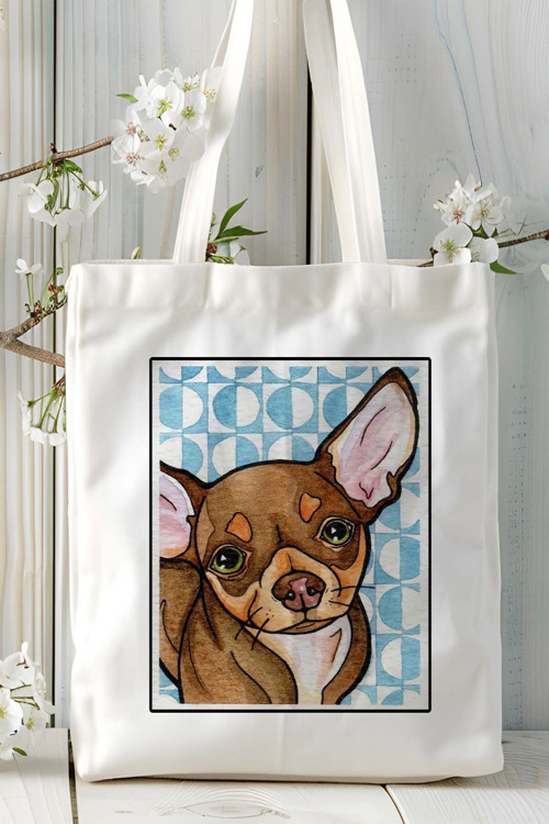 Art hedi̇ye Chihauhau Köpek Baskılı Omuz Çanta Kişiye Özel model 3