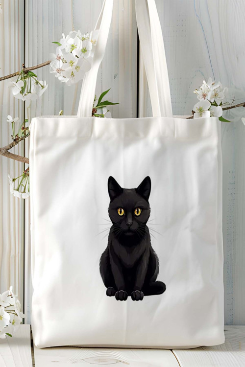 Art hedi̇ye bombay kedisi kedi Kişiye Özel Baskılı Bez Çanta Omuz Çantası desen 3