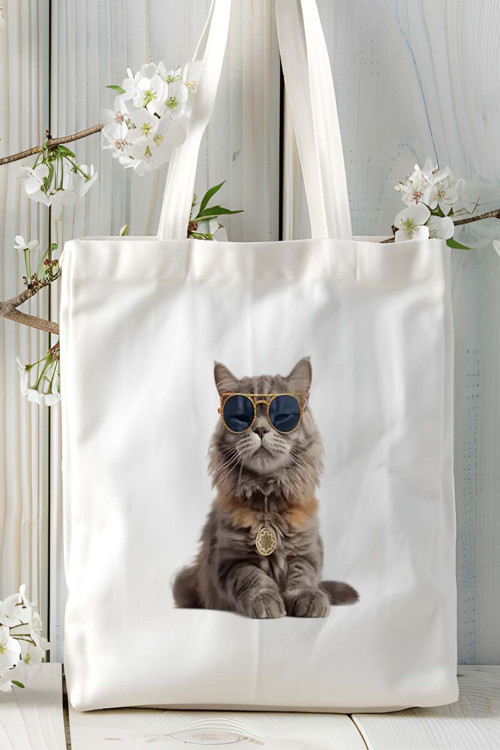 Art hedi̇ye Cymric kedisi kedi Kişiye Özel Baskılı Omuz Çanta desen 7